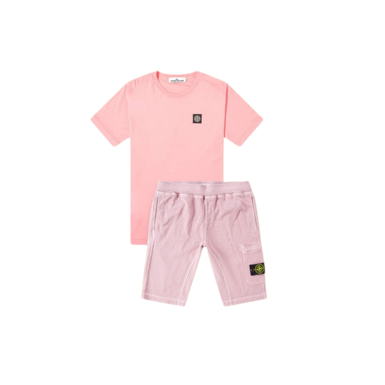 Ensemble Short T-Shirt Stone Island Rose